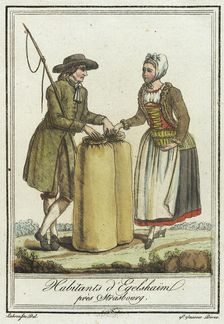 Costumes de Différent Pays, Habitants d'Egelshaïm près Strasbourg c1797. Creators: Jacques Grasset de Saint-Sauveur, LF Labrousse