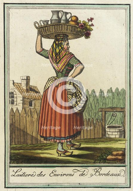Costumes de Différent Pays, 'Laitiere des Environs de Bordeaux', c1797. Creators: Jacques Grasset de Saint-Sauveur, LF Labrousse.