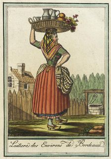 Costumes de Différent Pays, Laitiere des Environs de Bordeaux c1797. Creators: Jacques Grasset de Saint-Sauveur, LF Labrousse