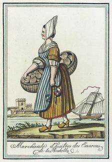 Costumes de Différent Pays, Marchande d'huitres des Environs de la Rochelle c1797. Creator: Jacques Grasset de Saint-Sauveur
