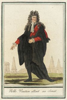 Costumes de Différent Pays, Noble Venitien Allant au Senat c1797. Creator: Jacques Grasset de Saint-Sauveur