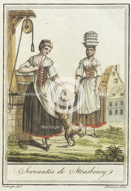 Costumes de Différent Pays, 'Servantes de Strasbourg', c1797. Creators: Jacques Grasset de Saint-Sauveur, LF Labrousse.