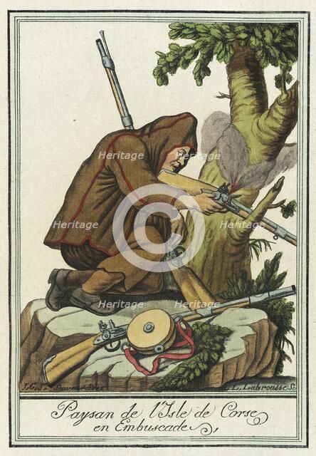 Costumes de Différent Pays, 'Paysan de l'Isle de Corse en Embuscade', c1797. Creator: Jacques Grasset de Saint-Sauveur.