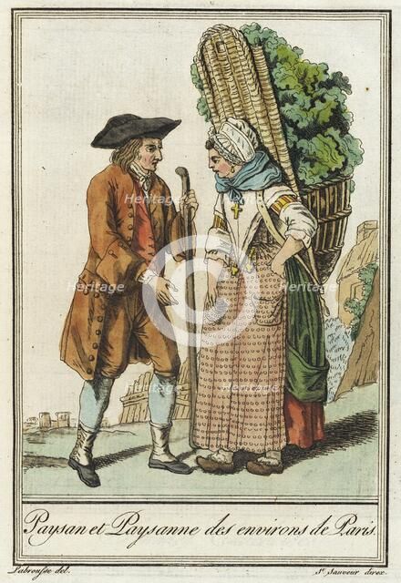 Costumes de Différent Pays, 'Paysan et Paysanne des environs de Paris.', c1797. Creator: Jacques Grasset de Saint-Sauveur.