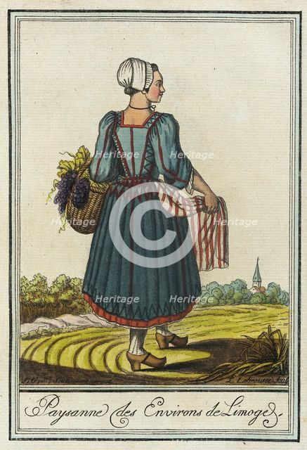 Costumes de Différent Pays, 'Paysanne des Environs de Limoge', c1797. Creator: Jacques Grasset de Saint-Sauveur.