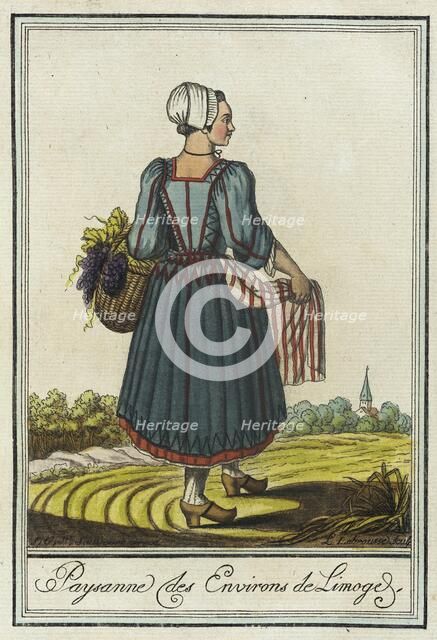 Costumes de Différent Pays, 'Paysanne des Environs de Limoge', c1797. Creator: Jacques Grasset de Saint-Sauveur.