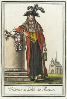 Costumes de Différent Pays, Venitienne en Habit de Masque c1797. Creator: Jacques Grasset de Saint-Sauveur