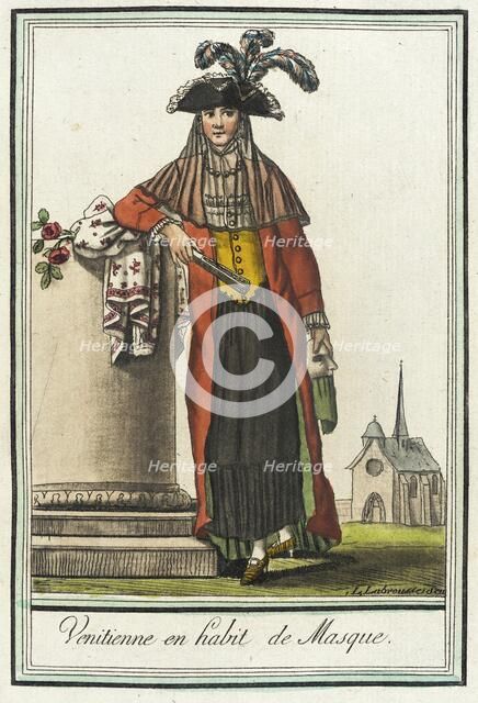 Costumes de Différent Pays, 'Venitienne en Habit de Masque', c1797. Creator: Jacques Grasset de Saint-Sauveur.