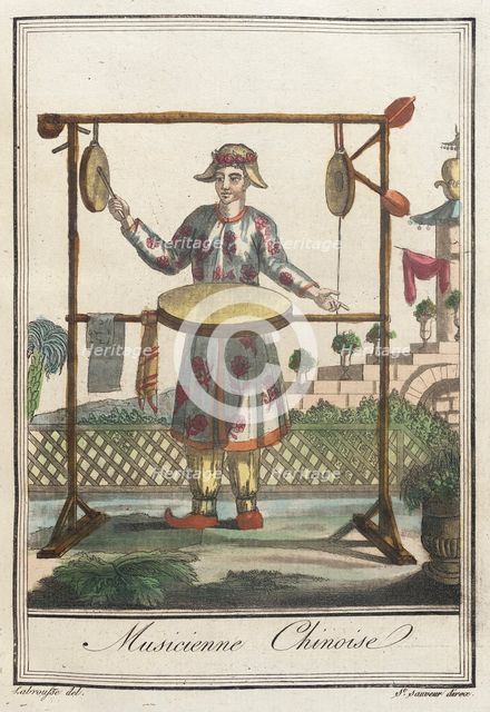 Costumes de Différents Pays, 'Musicienne Chinoise', c1797. Creators: Jacques Grasset de Saint-Sauveur, LF Labrousse.
