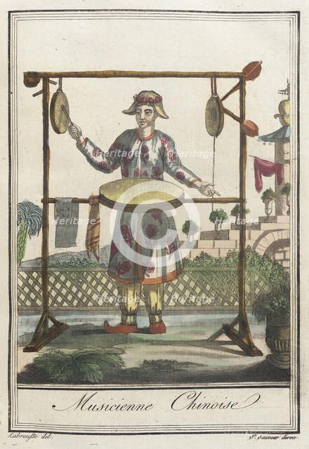 Costumes de Différents Pays, 'Musicienne Chinoise', c1797. Creators: Jacques Grasset de Saint-Sauveur, LF Labrousse.