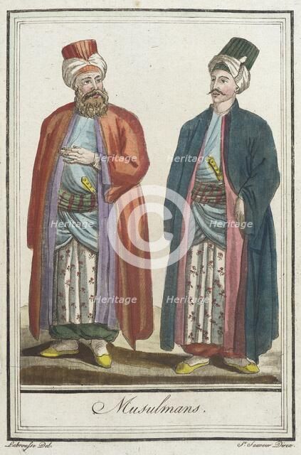 Costumes de Différents Pays, 'Musulmans', c1797. Creator: Jacques Grasset de Saint-Sauveur.