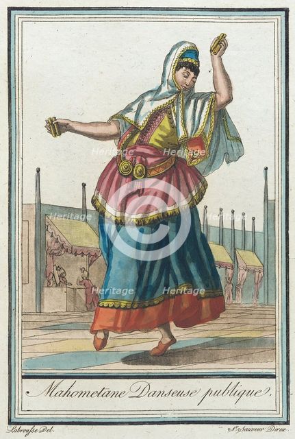 Costumes de Différents Pays, 'Mahometane Danseuse Publique', c1797. Creators: Jacques Grasset de Saint-Sauveur, LF Labrousse.