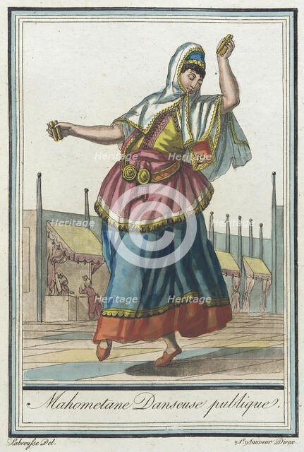 Costumes de Différents Pays, 'Mahometane Danseuse Publique', c1797. Creators: Jacques Grasset de Saint-Sauveur, LF Labrousse.