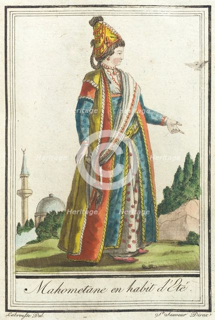 Costumes de Différents Pays, 'Mahometane en Habit d'Eté', c1797. Creator: Jacques Grasset de Saint-Sauveur.