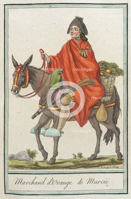 Costumes de Différents Pays, 'Marchand d'Orange de Murcie', c1797. Creator: Jacques Grasset de Saint-Sauveur.
