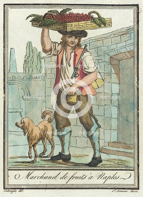 Costumes de Différents Pays, 'Marchand de Fruits à Naples', c1797. Creators: Jacques Grasset de Saint-Sauveur, LF Labrousse.