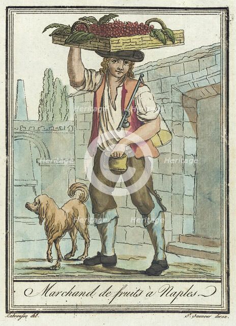 Costumes de Différents Pays, 'Marchand de Fruits à Naples', c1797. Creators: Jacques Grasset de Saint-Sauveur, LF Labrousse.