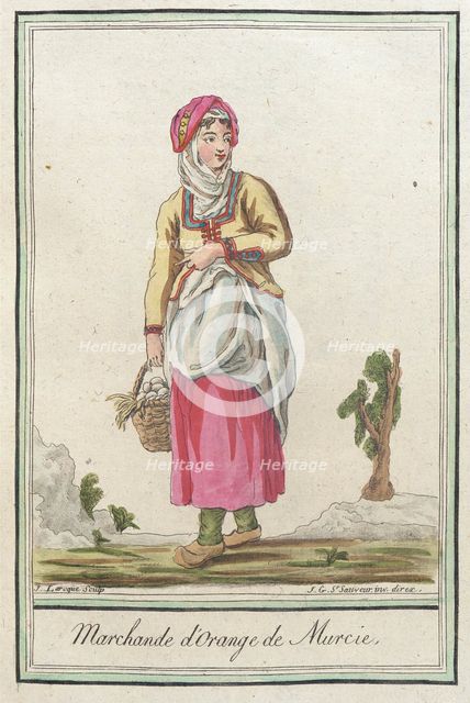Costumes de Différents Pays, 'Marchande d'Orange de Murcie', c1797. Creators: Jacques Grasset de Saint-Sauveur, LF Labrousse.