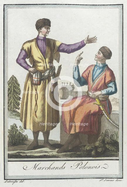 Costumes de Différents Pays, 'Marchands Polonois', c1797. Creators: Jacques Grasset de Saint-Sauveur, LF Labrousse.