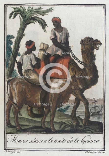 Costumes de Différents Pays, 'Maures Allant a la Traite de la Gomme', c1797. Creators: Jacques Grasset de Saint-Sauveur, LF Labrousse.
