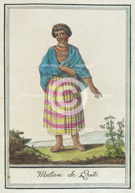 Costumes de Différents Pays, 'Metive de Quito', c1797. Creators: Jacques Grasset de Saint-Sauveur, LF Labrousse.