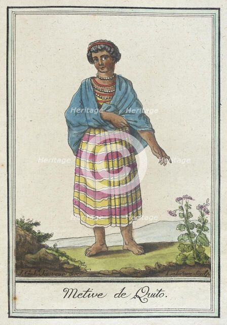Costumes de Différents Pays, 'Metive de Quito', c1797. Creators: Jacques Grasset de Saint-Sauveur, LF Labrousse.