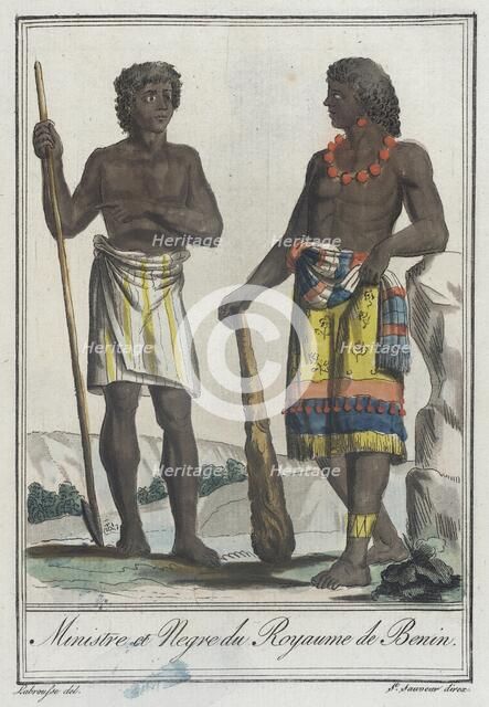 Costumes de Différents Pays, 'Ministre et Negre du Royaume de Benin', c1797. Creator: Jacques Grasset de Saint-Sauveur.