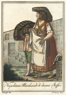 Costumes de Différents Pays, Napolitaine Marchande de Diverses Etoffes c1797. Creators: Jacques Grasset de Saint-Sauveur, LF Labrousse