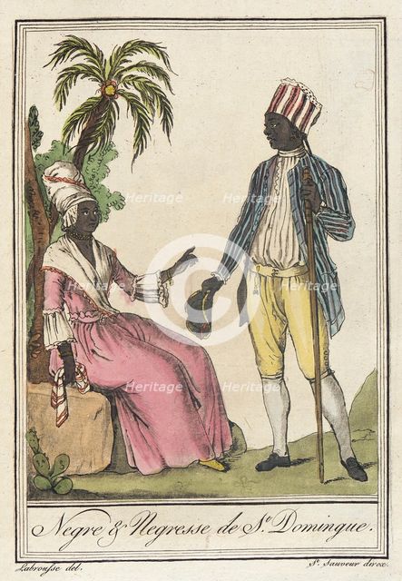 Costumes de Différents Pays, 'Negre & Negresse de St. Domingue', c1797. Creators: Jacques Grasset de Saint-Sauveur, LF Labrousse.