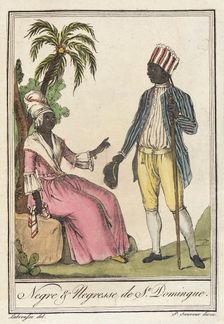 Costumes de Différents Pays, Negre & Negresse de St. Domingue c1797. Creators: Jacques Grasset de Saint-Sauveur, LF Labrousse