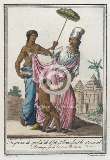 Costumes de Différents Pays, 'Negresse de Qualité de l'Isle St. Louis dans le Sénégal..., c1797. Creator: Jacques Grasset de Saint-Sauveur.