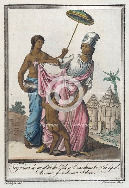 Costumes de Différents Pays, 'Negresse de Qualité de l'Isle St. Louis dans le Sénégal..., c1797. Creator: Jacques Grasset de Saint-Sauveur.
