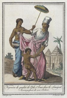 Costumes de Différents Pays, Negresse de Qualité de l'Isle St. Louis dans le Sénégal..., c1797. Creator: Jacques Grasset de Saint-Sauveur