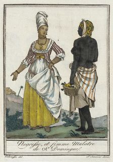 Costumes de Différents Pays, Negresse, et Femme Mulatre de St. Domingue c1797. Creators: Jacques Grasset de Saint-Sauveur, LF Labrousse
