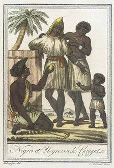 Costumes de Différents Pays, Negres et Negresses de Cazegul c1797. Creators: Jacques Grasset de Saint-Sauveur, LF Labrousse