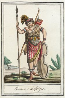 Costumes de Différents Pays, Amazone d'Afrique c1797. Creators: Jacques Grasset de Saint-Sauveur, LF Labrousse