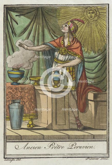Costumes de Différents Pays, 'Ancien Prêtre Peruvien', c1797. Creators: Jacques Grasset de Saint-Sauveur, LF Labrousse.