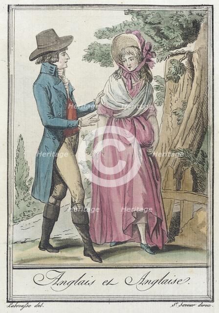 Costumes de Différents Pays, 'Anglais et Anglaise', c1797. Creator: Jacques Grasset de Saint-Sauveur.