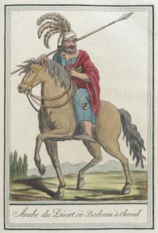 Costumes de Différents Pays, Arabe du Désert où Bedouin à Cheval c1797. Creator: Jacques Grasset de Saint-Sauveur