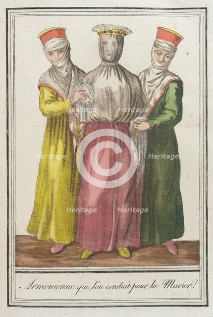 Costumes de Différents Pays, 'Armenienne que lón Conduit pour la Marier', c1797. Creators: Jacques Grasset de Saint-Sauveur, LF Labrousse.