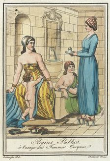 Costumes de Différents Pays, Bains Publics à l'Usage des Femmes Turquea c1797. Creator: Jacques Grasset de Saint-Sauveur