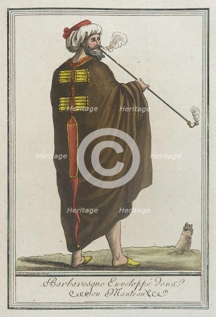 Costumes de Différents Pays, 'Barbaresque Enveloppé Iana son Manteau', c1797. Creator: Jacques Grasset de Saint-Sauveur.