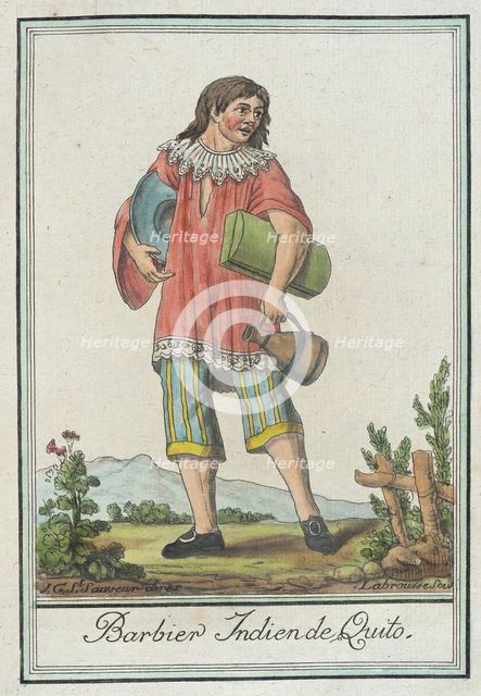 Costumes de Différents Pays, 'Barbier Indien de Quito', c1797. Creators: Jacques Grasset de Saint-Sauveur, LF Labrousse.