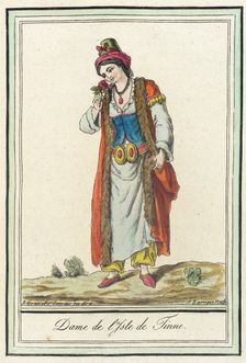 Costumes de Différents Pays, Dame de l'Isle de Tinne c1797. Creator: Jacques Grasset de Saint-Sauveur