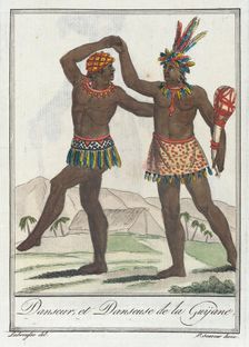 Costumes de Différents Pays, Danseur, et Danseuse de la Guÿane c1797. Creators: Jacques Grasset de Saint-Sauveur, LF Labrousse