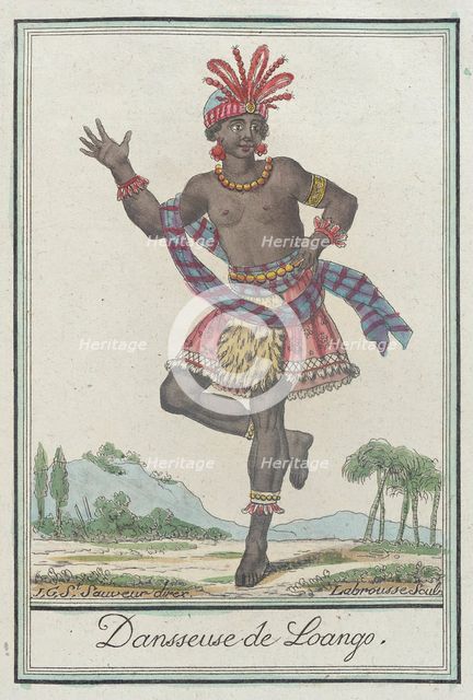 Costumes de Differents Pays, 'Dansseuse de Loango', c1797. Creators: Jacques Grasset de Saint-Sauveur, LF Labrousse.