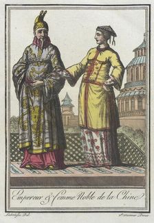 Costumes de Différents Pays, Empereur & Femme Noble de la Chine c1797. Creator: Jacques Grasset de Saint-Sauveur