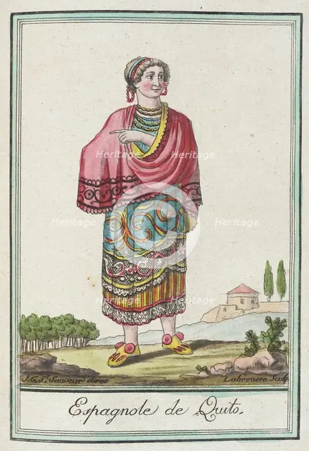 Costumes de Différents Pays, 'Espagnole de Quito', c1797. Creator: Jacques Grasset de Saint-Sauveur.