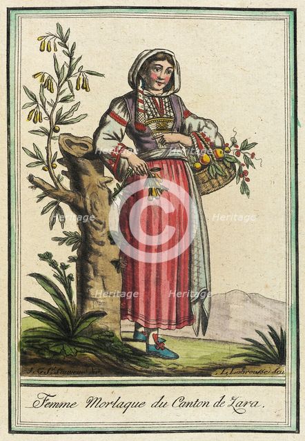 Costumes de Différents Pays, 'Femme Morlaque du Canton de Zara', c1797. Creator: Jacques Grasset de Saint-Sauveur.