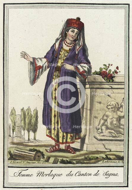 Costumes de Différents Pays, 'Femme Morlaque du Canton de Segna', c1797. Creator: Jacques Grasset de Saint-Sauveur.